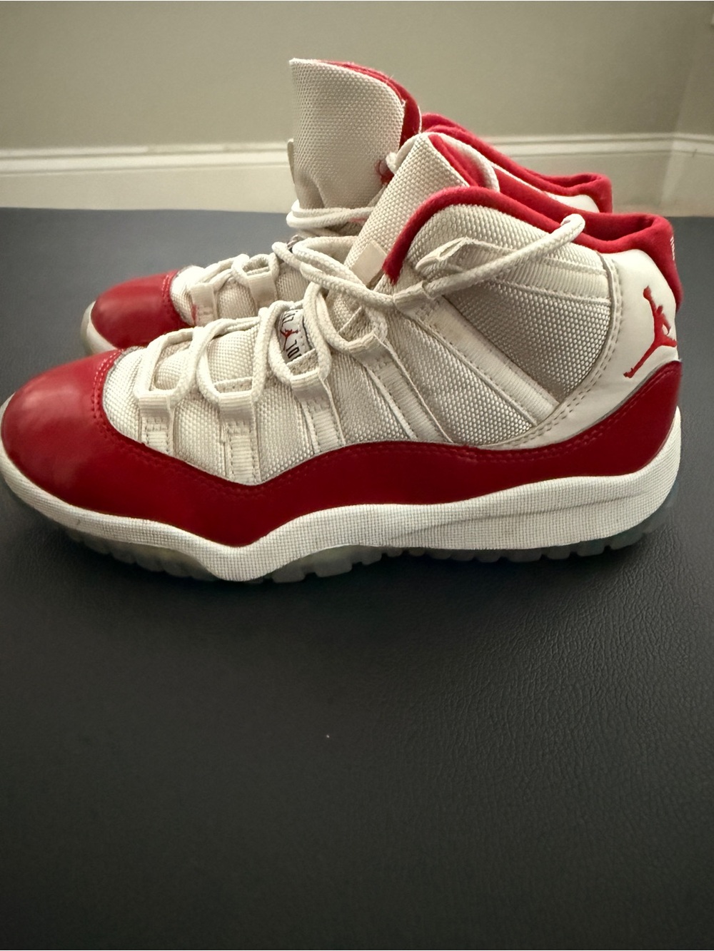 Jordan 11 Kids Cherry Red and High-Top Sneakers